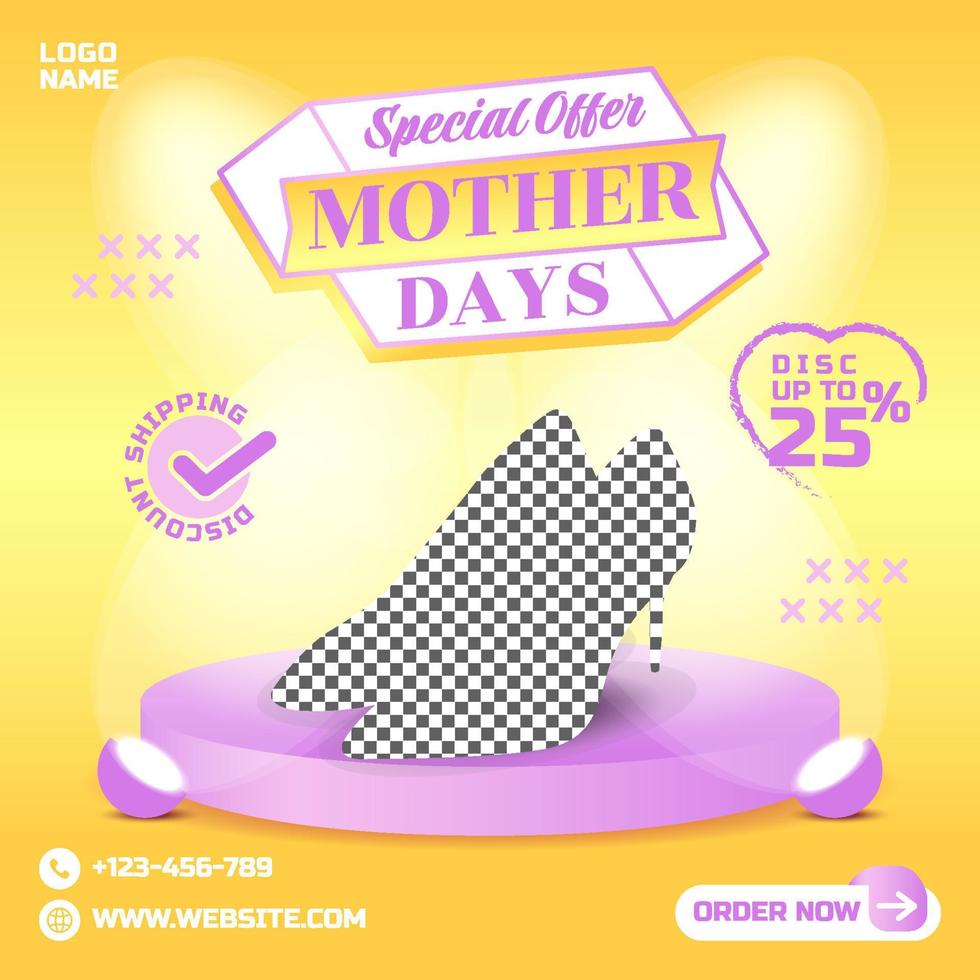 Special offer mother days promotion social media post instagram premium facebook banner template vector