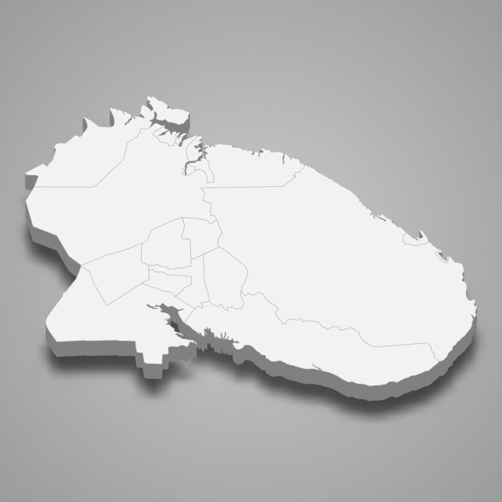 3d map region of Russia vector