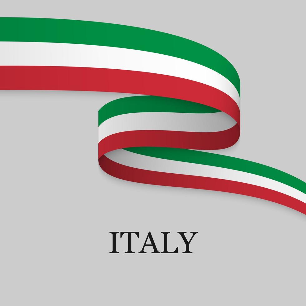 Waving ribbon or banner with flag vector