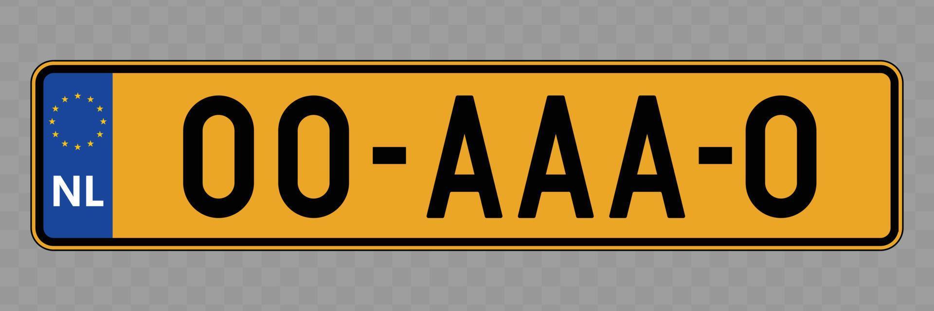 Vehicle number plate. vector