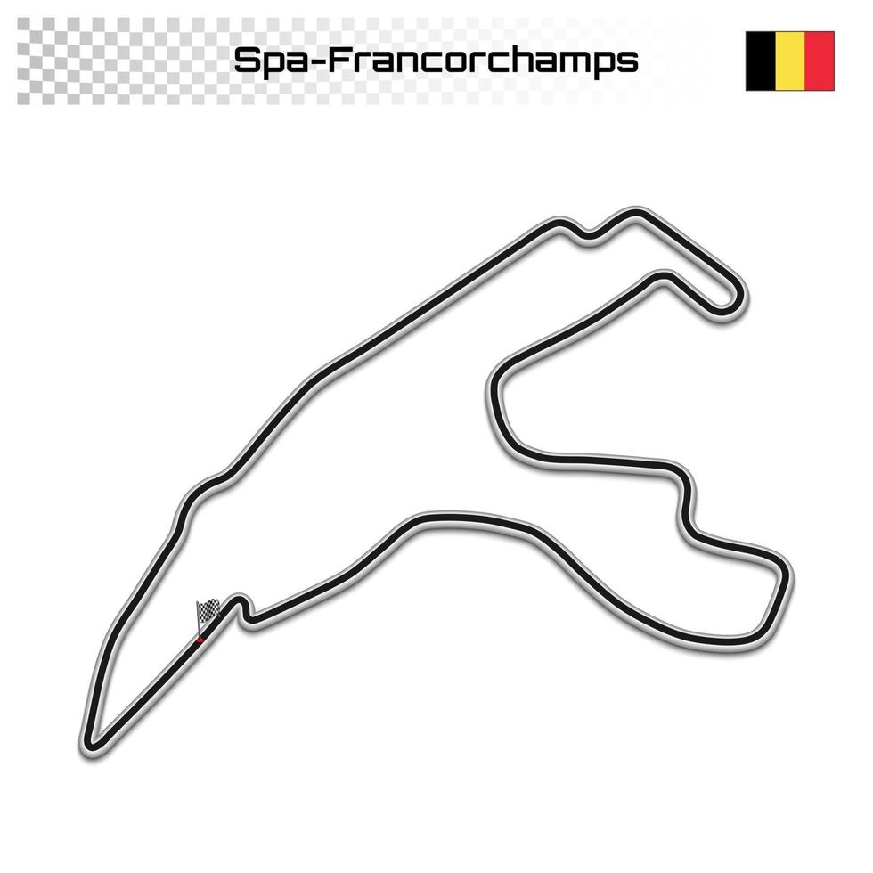 Grand prix race track for motorsport and autosport vector