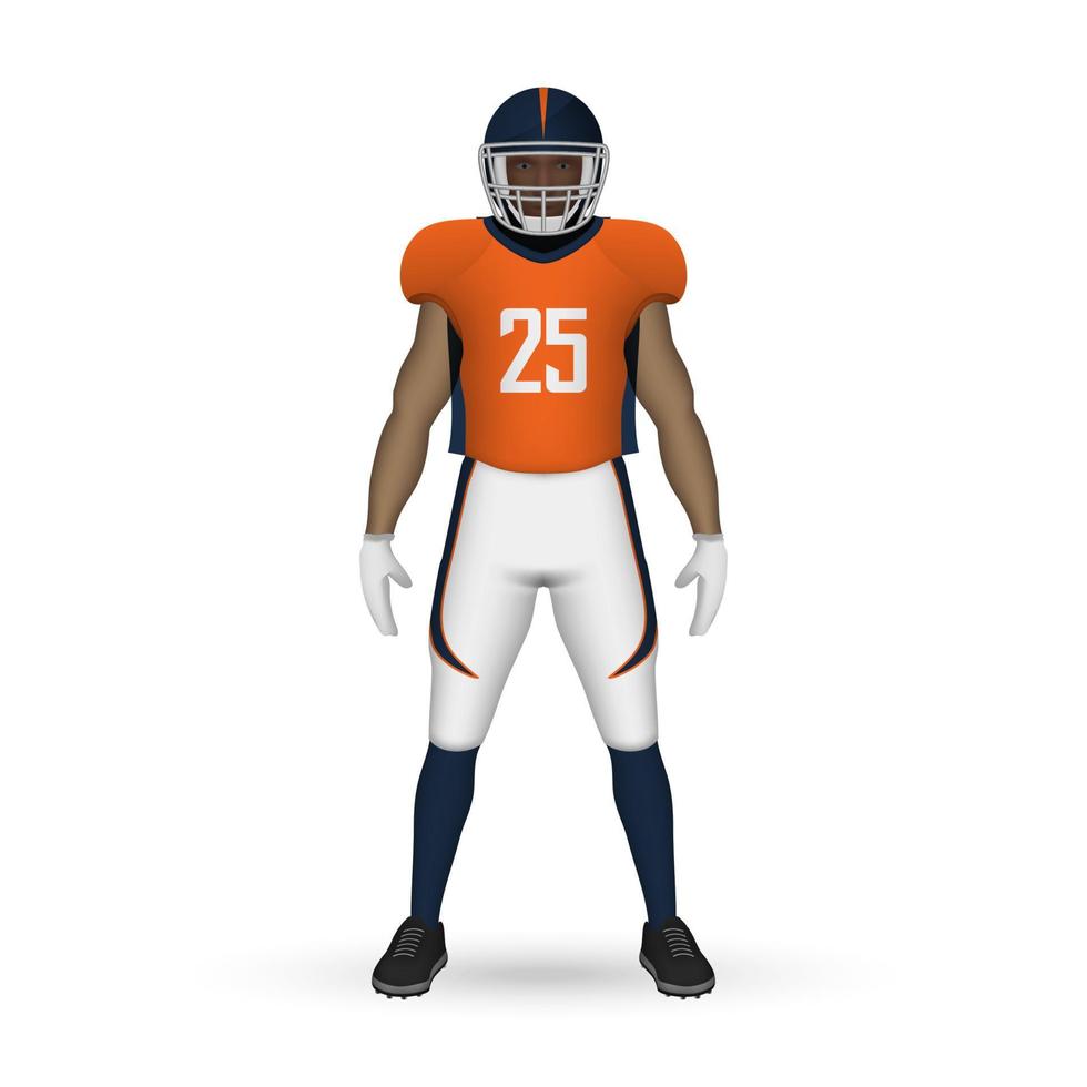 3D realistic American football player vector