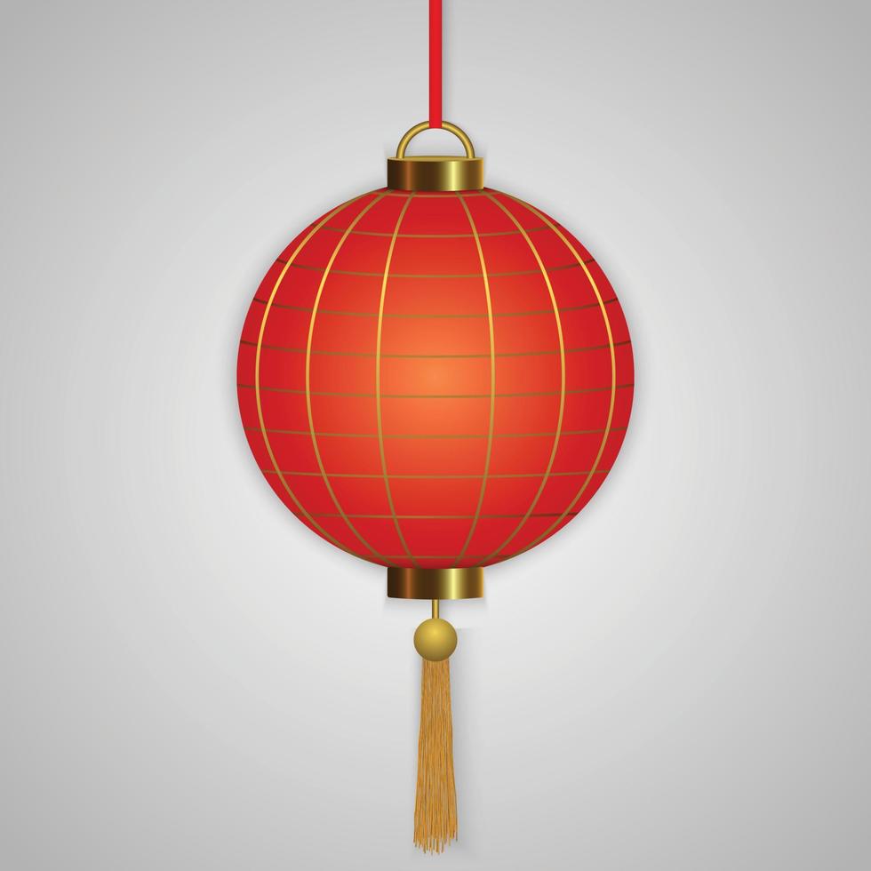 Chinese hanging red lanterns vector