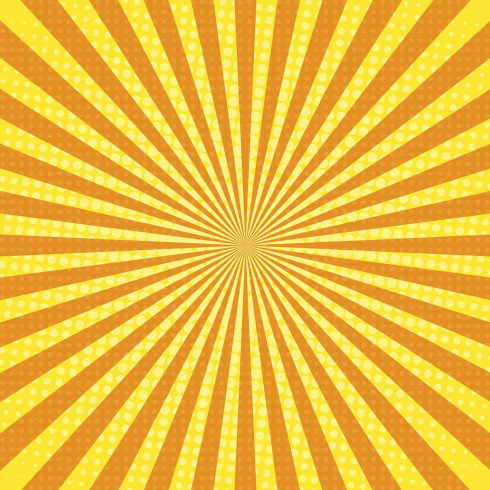 sun rays pop art retro background vector