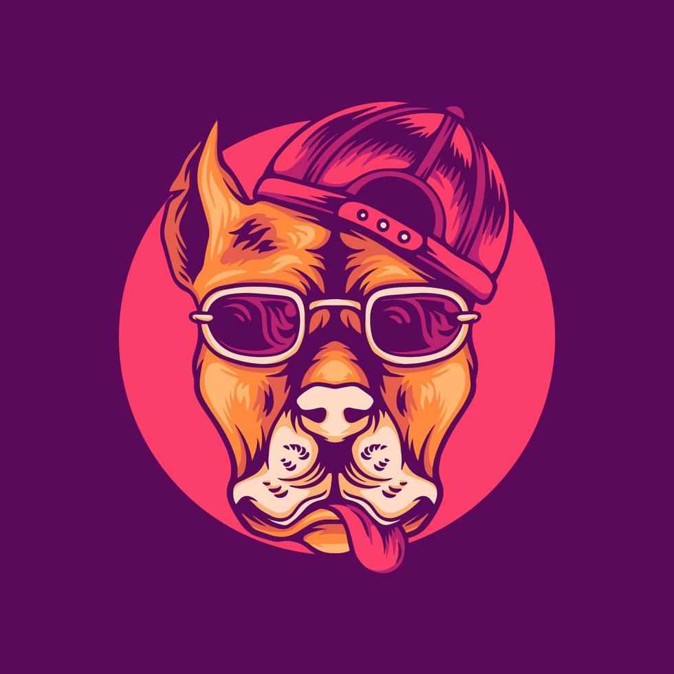 ilustración de perro funky vector