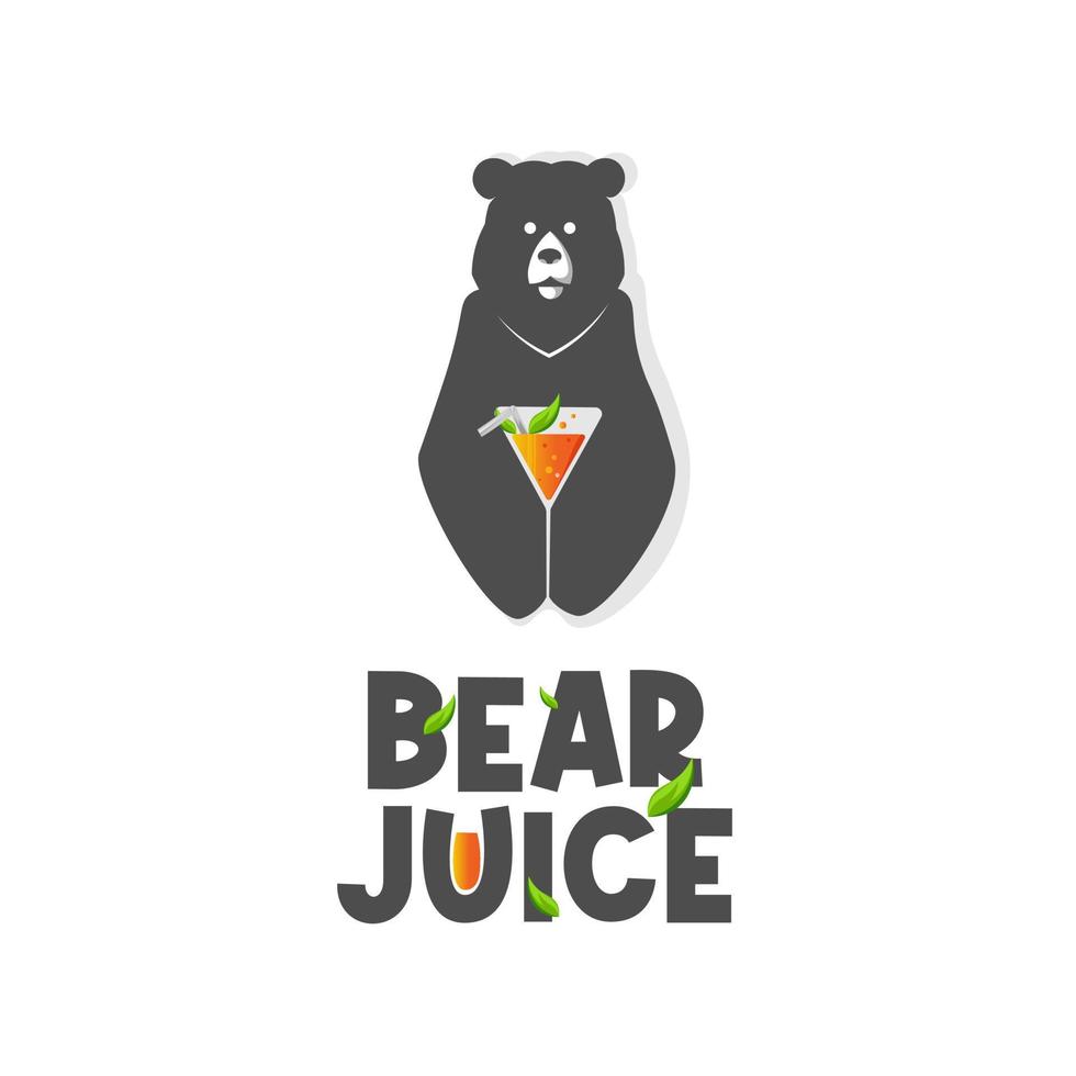 logotipo de ilustración de oso con jugo vector