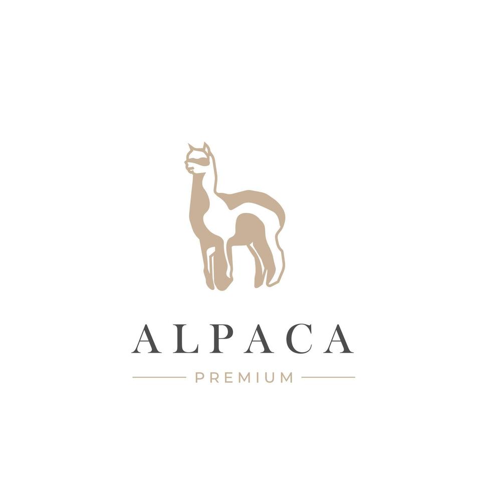 logotipo de ilustración de vector de alpaca premium