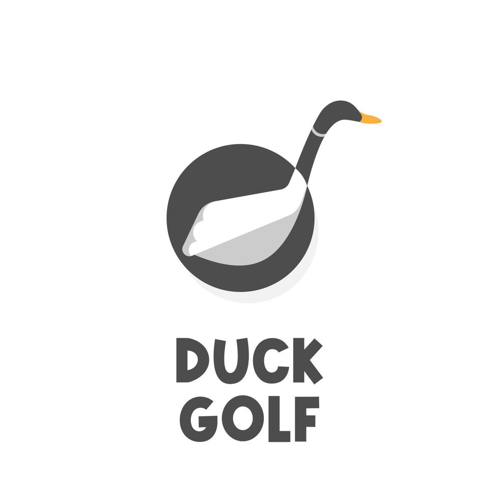 Golf duck simple abstract illustration logo vector