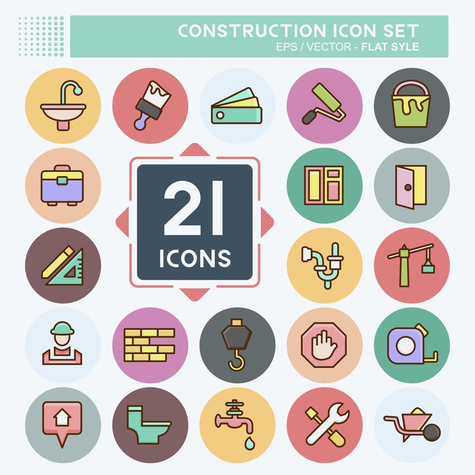 construcción de conjuntos de iconos. adecuado para la construcción de símbolo. estilo plano diseño simple editable. vector de plantilla de diseño. ilustración sencilla