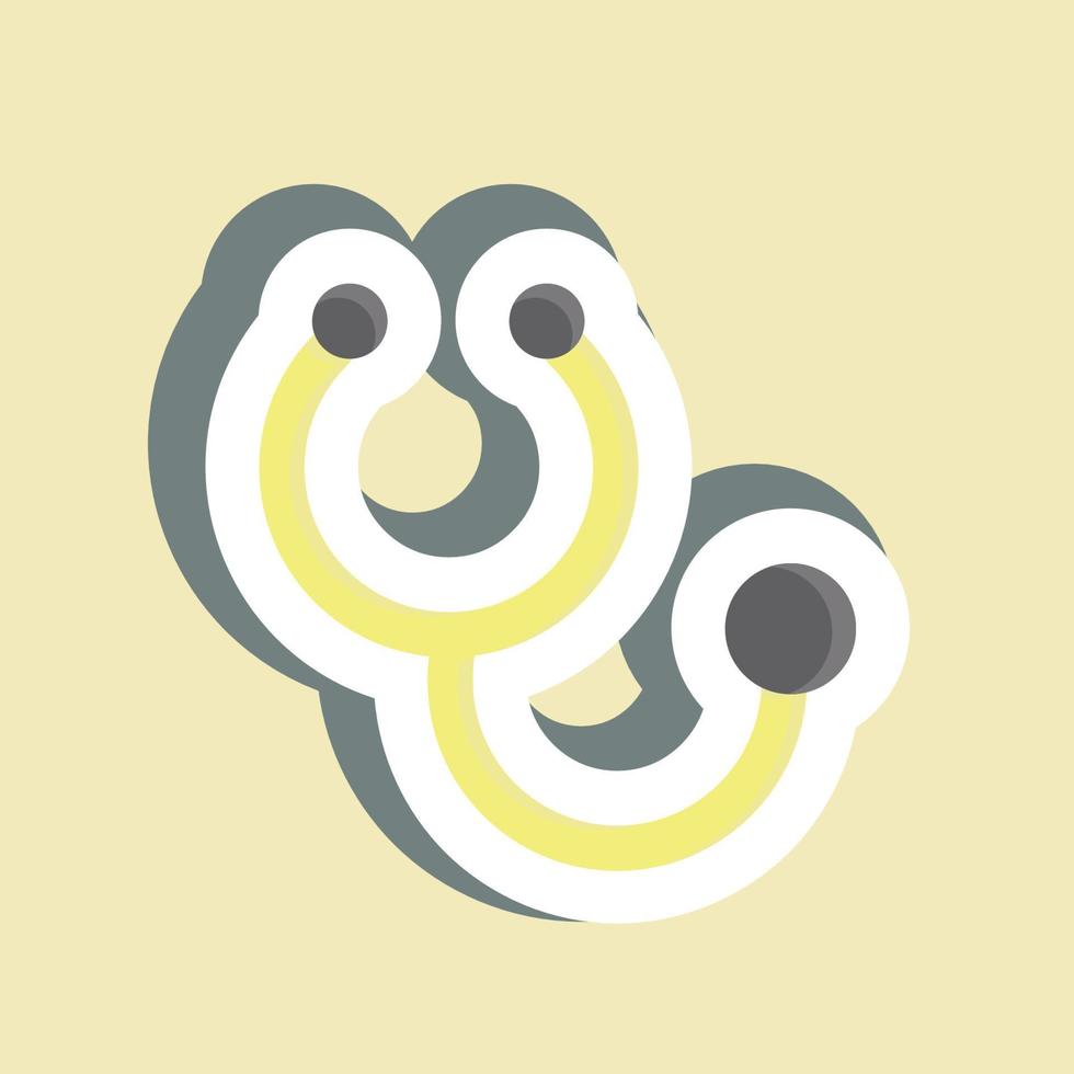 Sticker Stethoscope. suitable for education symbol. simple design editable. design template vector. simple illustration vector