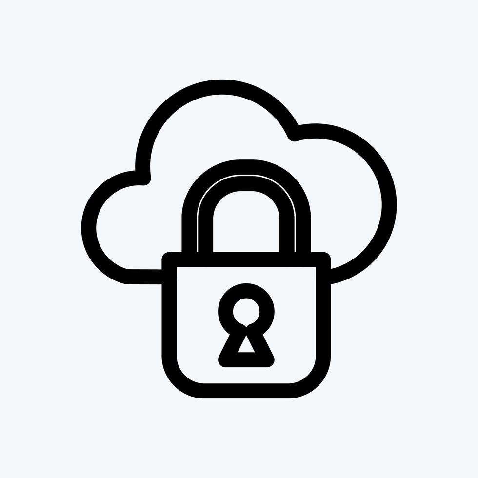 Icon Private Cloud. suitable for Security symbol. line style. simple design editable. design template vector. simple illustration vector
