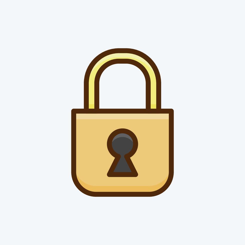 Icon Locked. suitable for Security symbol. flat style. simple design editable. design template vector. simple illustration vector