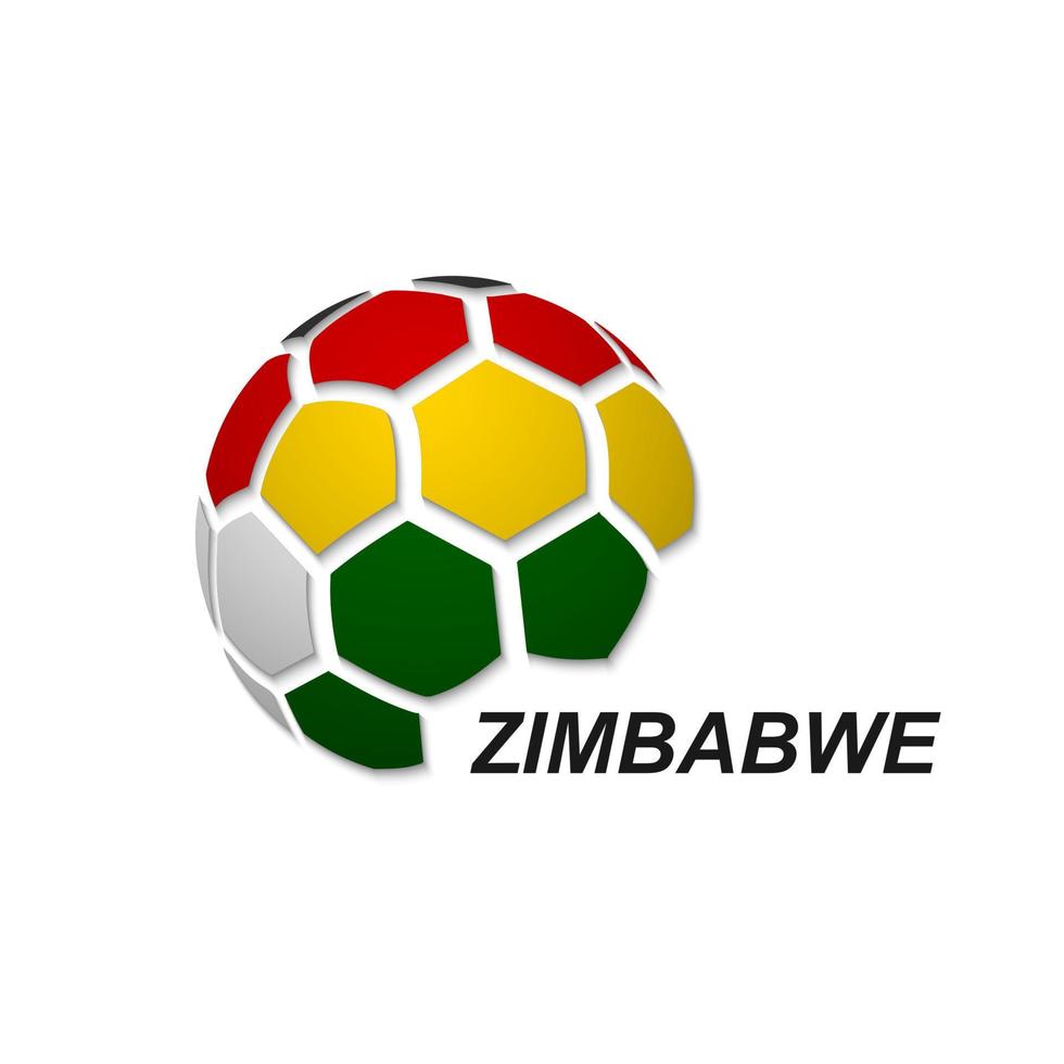 abstract soccer ball with national flag colors vector