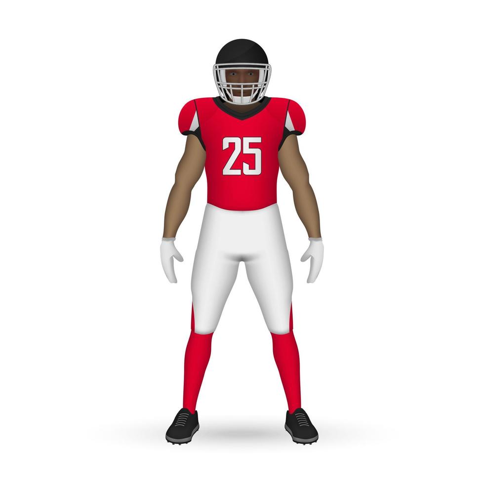 3D realistic American football player vector
