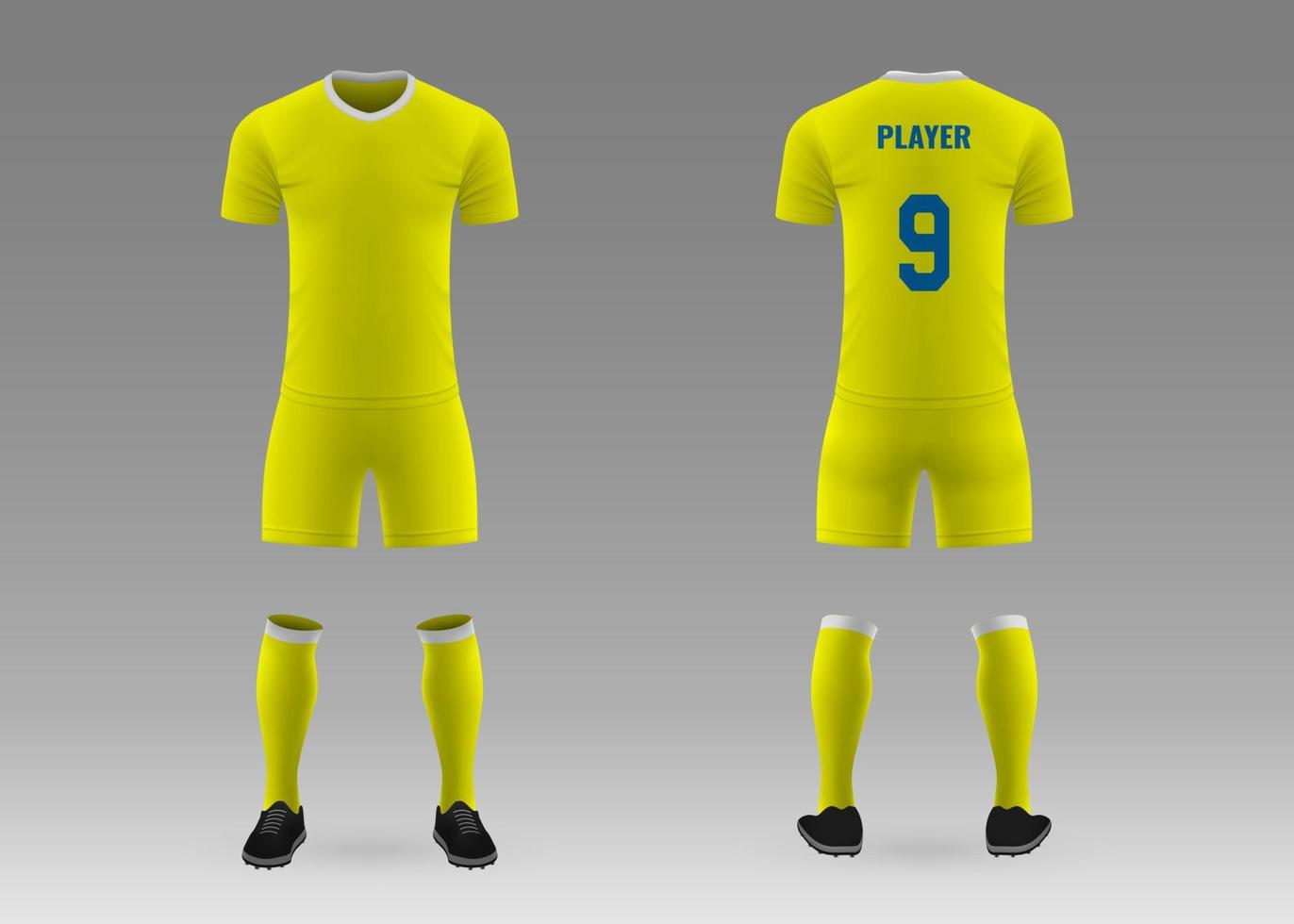 kit de fútbol de plantilla realista 3d vector