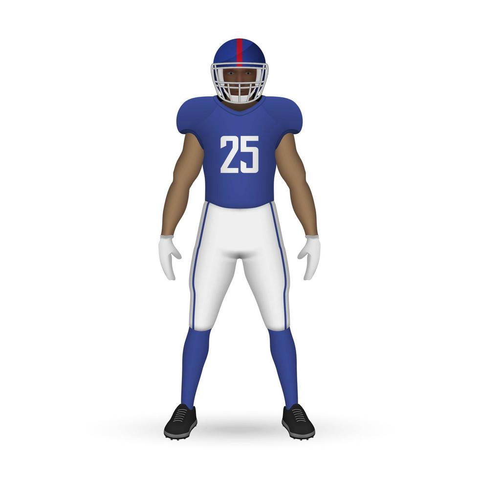 3D realistic American football player vector