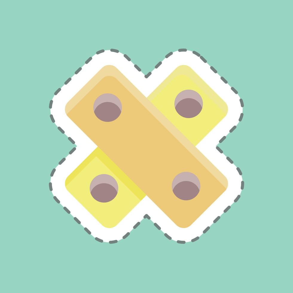 Sticker line cut Plaster. suitable for education symbol. simple design editable. design template vector. simple illustration vector