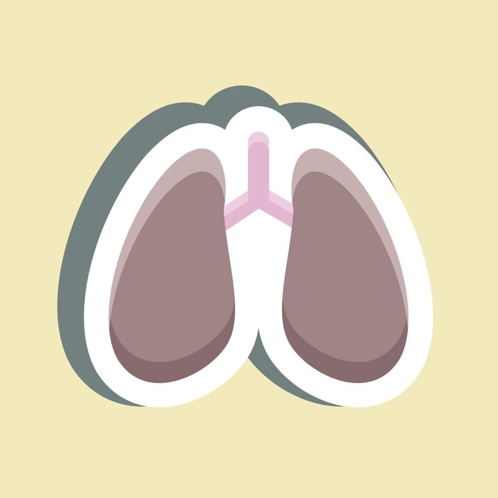 pulmones de pegatina. adecuado para el símbolo de la educación. diseño simple editable. vector de plantilla de diseño. ilustración sencilla