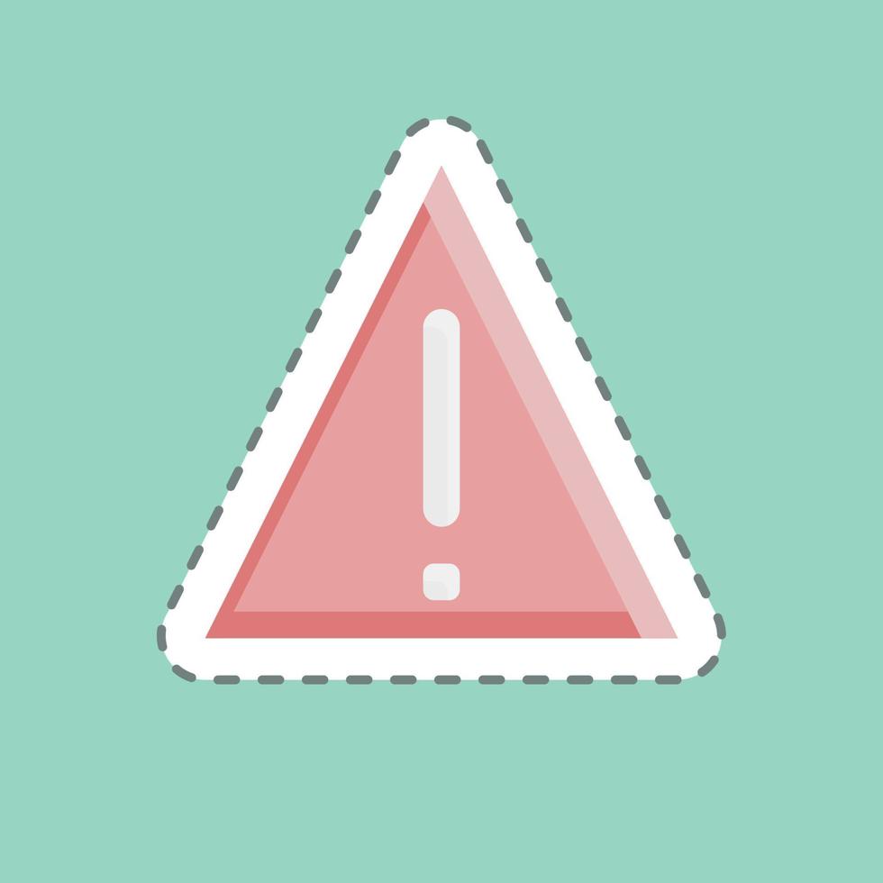 Sticker line cut Caution. suitable for Security symbol. simple design editable. design template vector. simple illustration vector