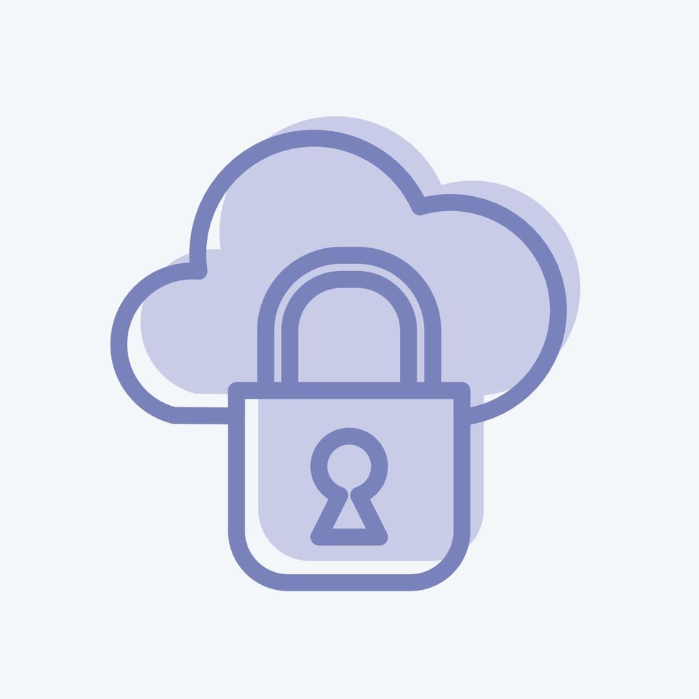 Icon Private Cloud. suitable for Security symbol. two tone style. simple design editable. design template vector. simple illustration vector