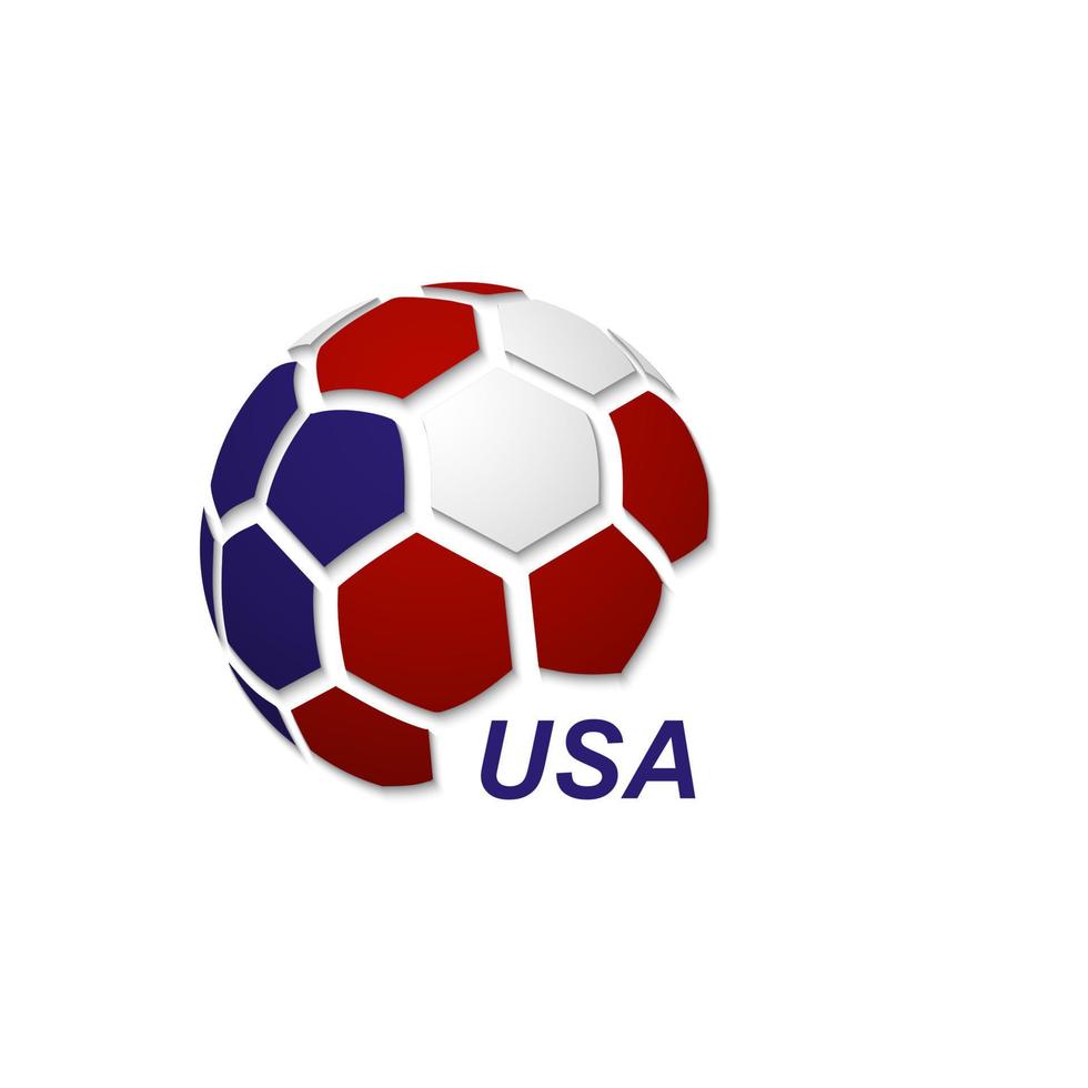balón de fútbol con los colores de la bandera nacional vector