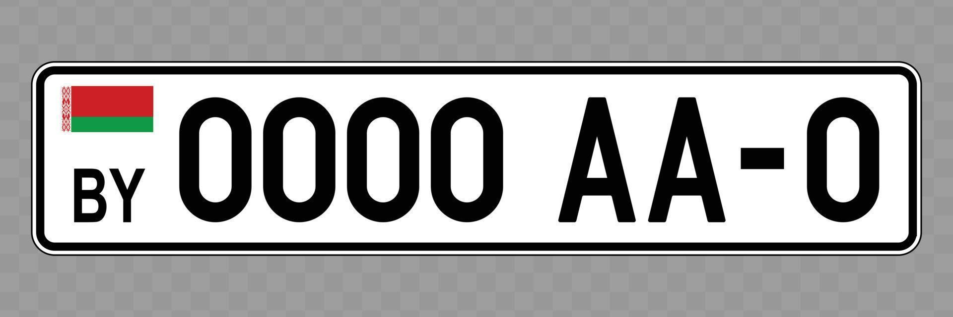 Vehicle number plate. vector