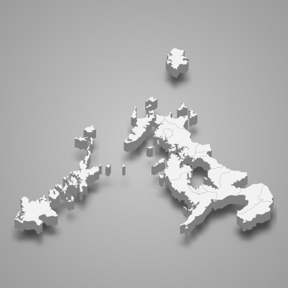 3d map prefecture of Japan Template for your design vector