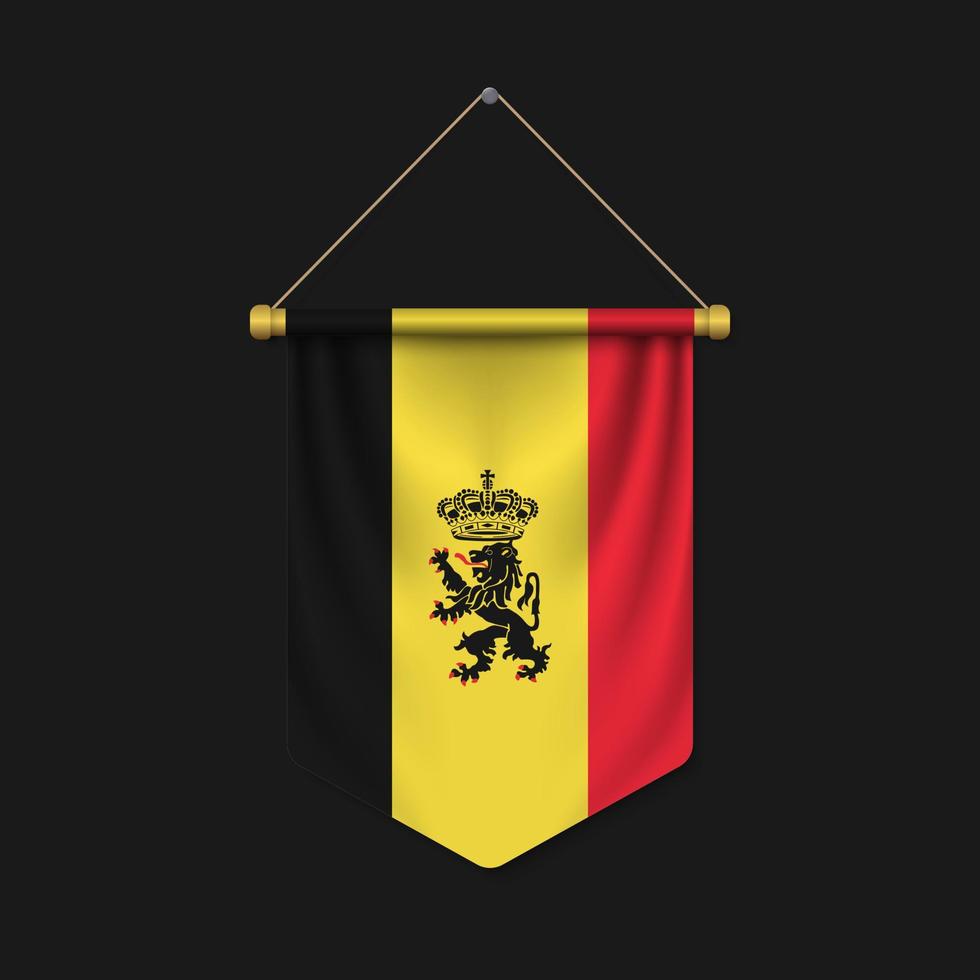 3d realistic pennant with flag vector