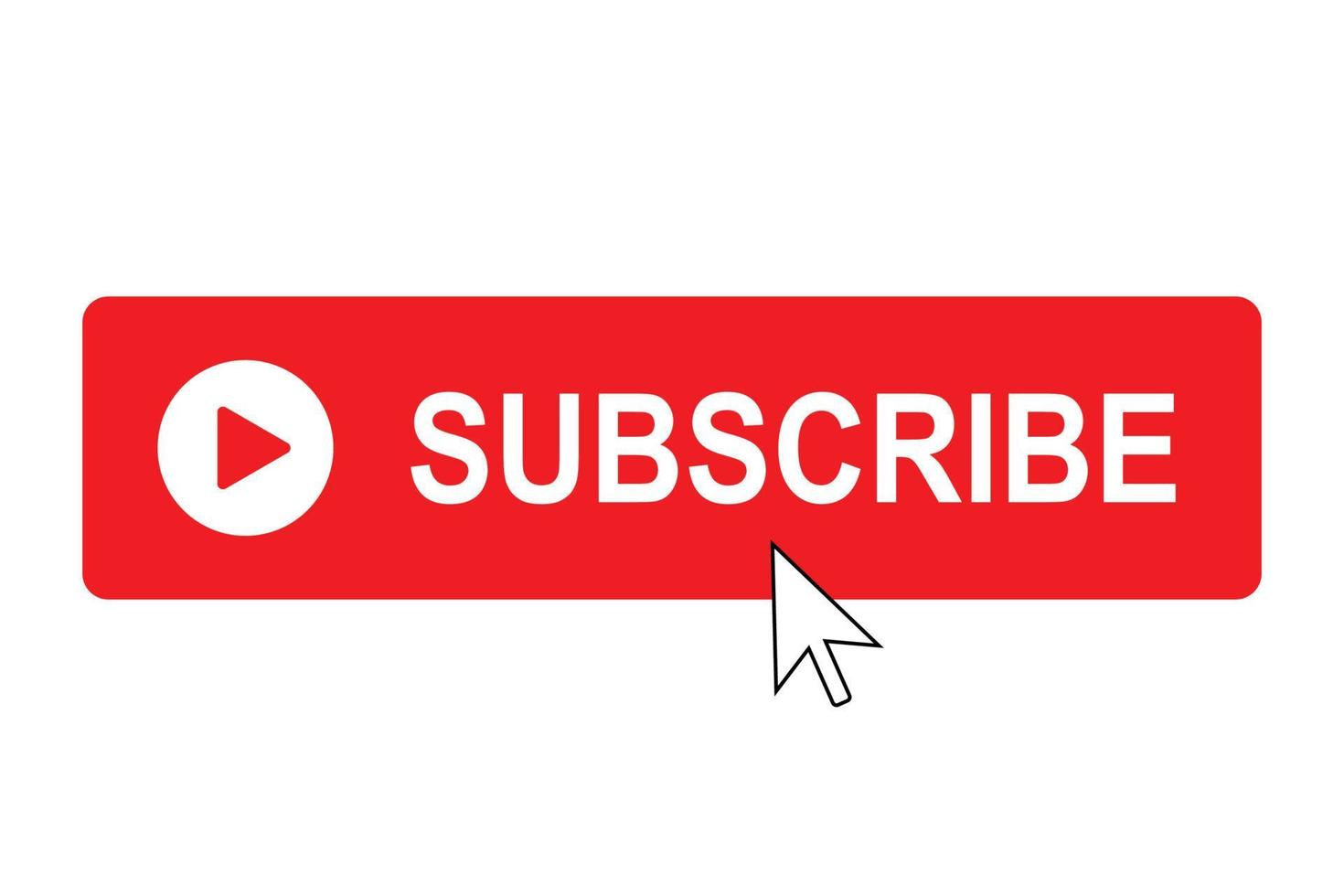 Subscribe button with mouse pointer. vector
