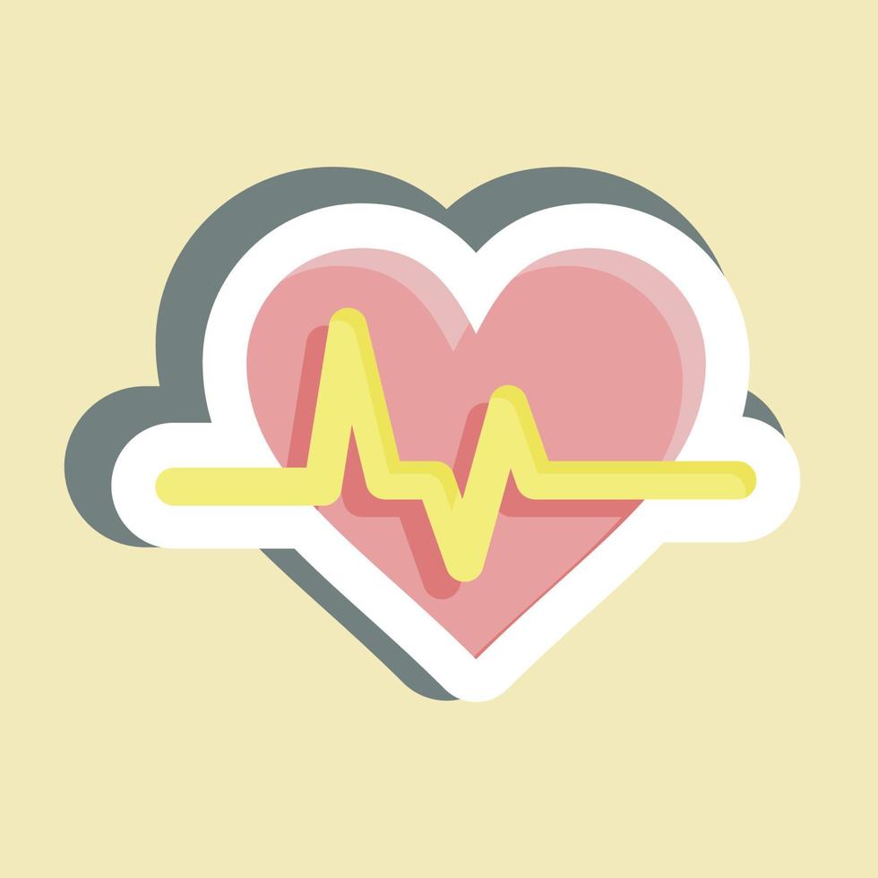 Sticker Cardiogram. suitable for education symbol. simple design editable. design template vector. simple illustration vector