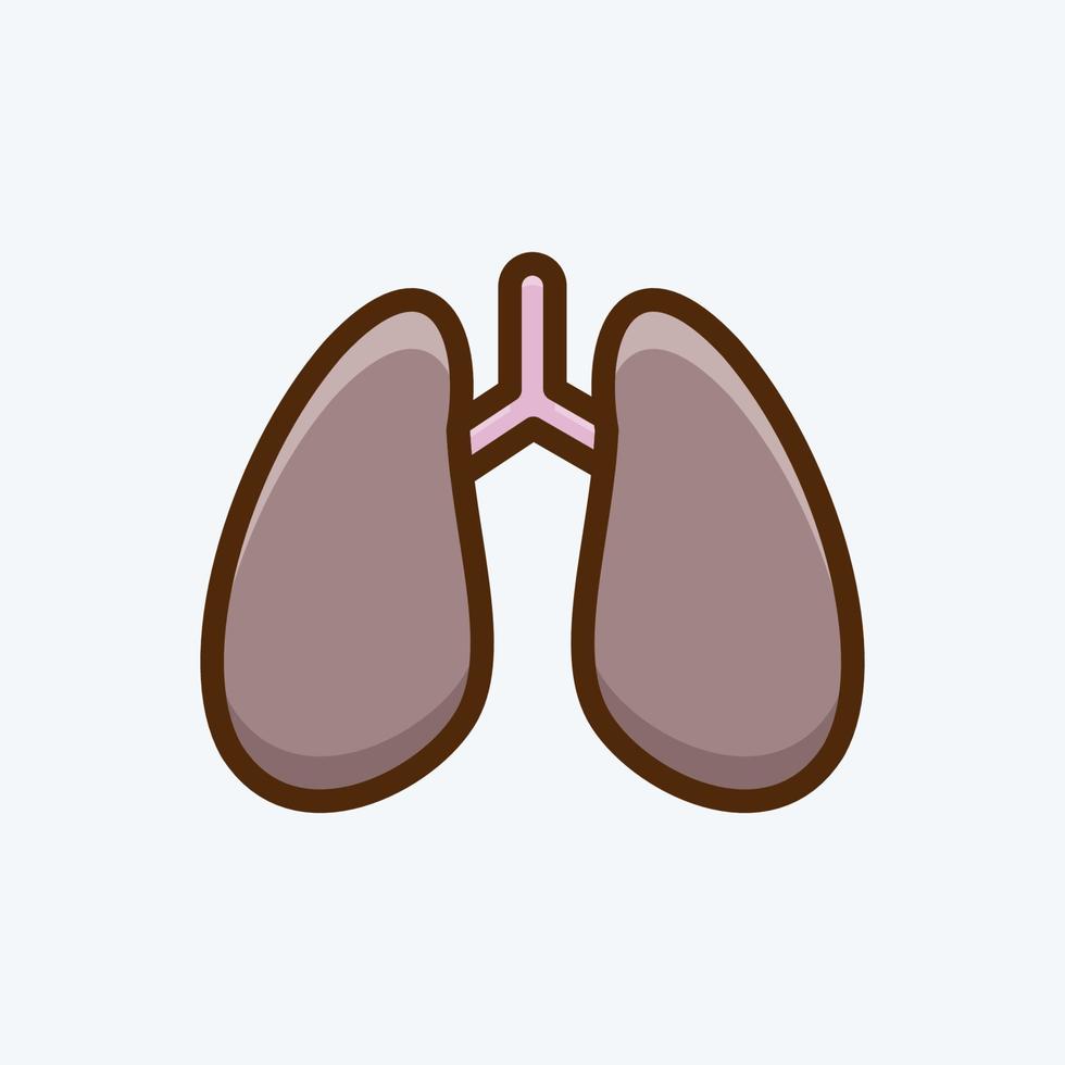 pulmones de icono. adecuado para el símbolo de la educación. estilo plano diseño simple editable. vector de plantilla de diseño. ilustración sencilla