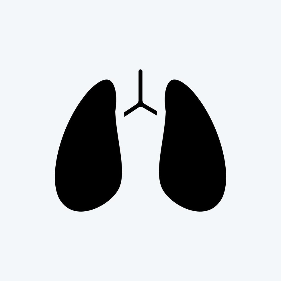 Icon Lungs. suitable for education symbol. glyph style. simple design editable. design template vector. simple illustration vector