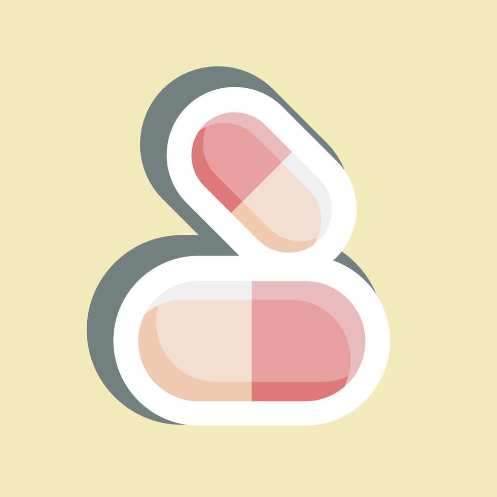 Sticker Pills. suitable for education symbol. simple design editable. design template vector. simple illustration vector