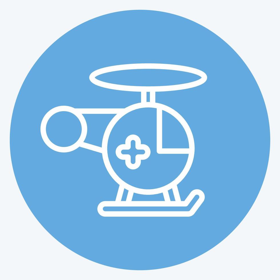 Icon Helicopter. suitable for education symbol. blue eyes style. simple design editable. design template vector. simple illustration vector