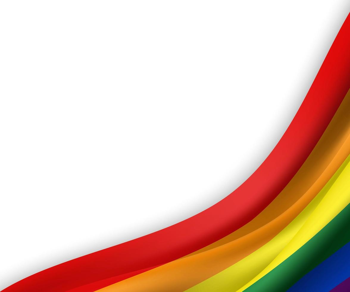 Waving ribbon or banner with flag of LGBT pride. vector