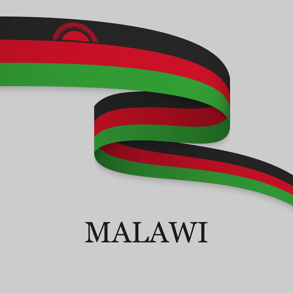 Waving ribbon or banner with flag vector