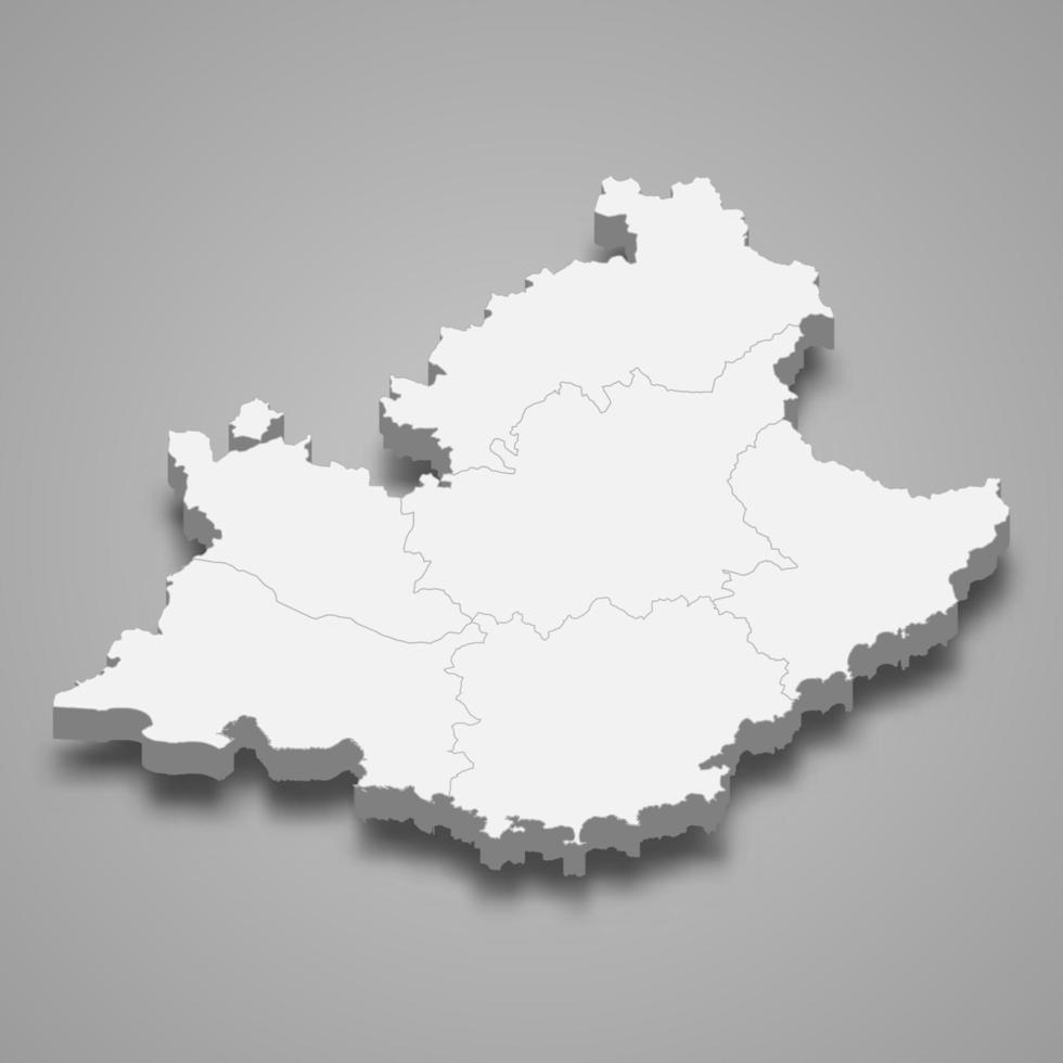 3d mapa región de francia vector