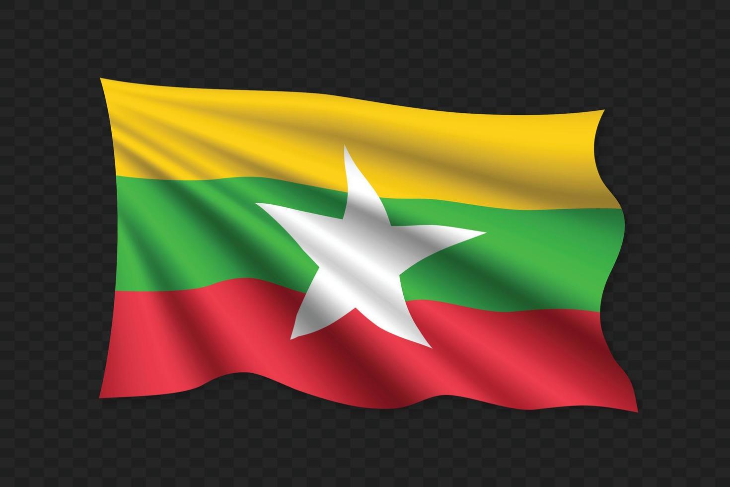 bandera ondeante 3d vector