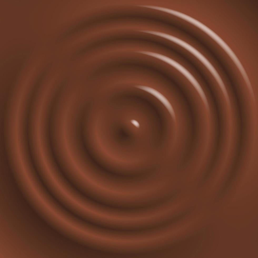 Drop falling on chocolate surface vector