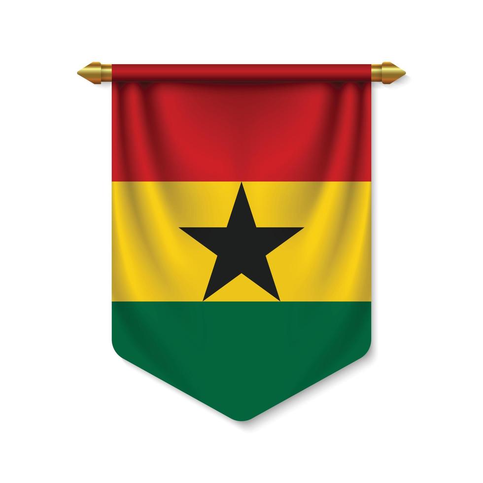3d realistic pennant with flag vector
