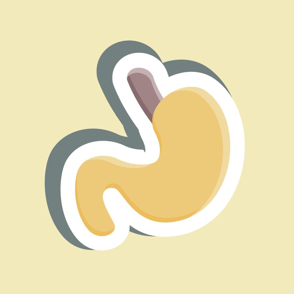 Sticker Stomach. suitable for education symbol. simple design editable. design template vector. simple illustration vector