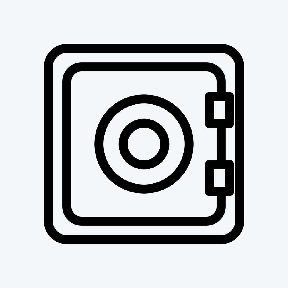 Icon Bank Safe. suitable for Security symbol. line style. simple design editable. design template vector. simple illustration vector