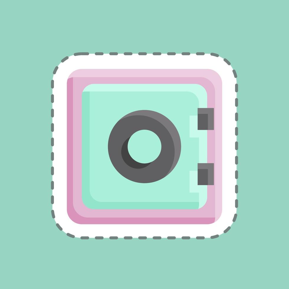 Sticker line cut Bank Safe. suitable for Security symbol. simple design editable. design template vector. simple illustration vector