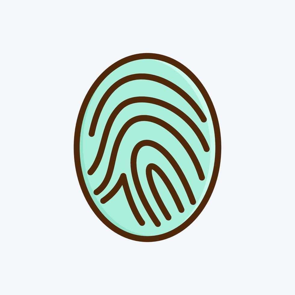 Icon Fingerprint. suitable for Security symbol. flat style. simple design editable. design template vector. simple illustration vector