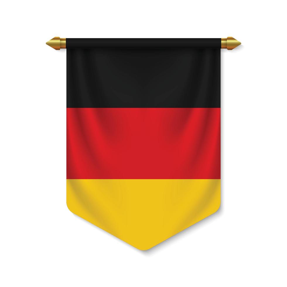 3d realistic pennant with flag vector