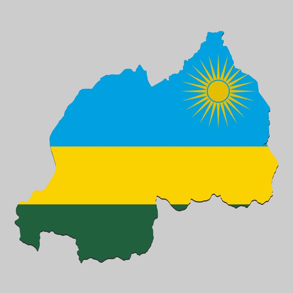 Map with national flag. Vector Illustration
