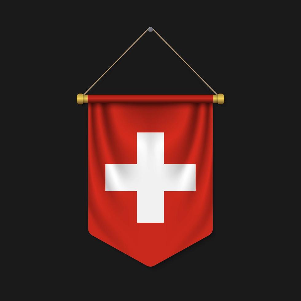 3d realistic pennant with flag vector