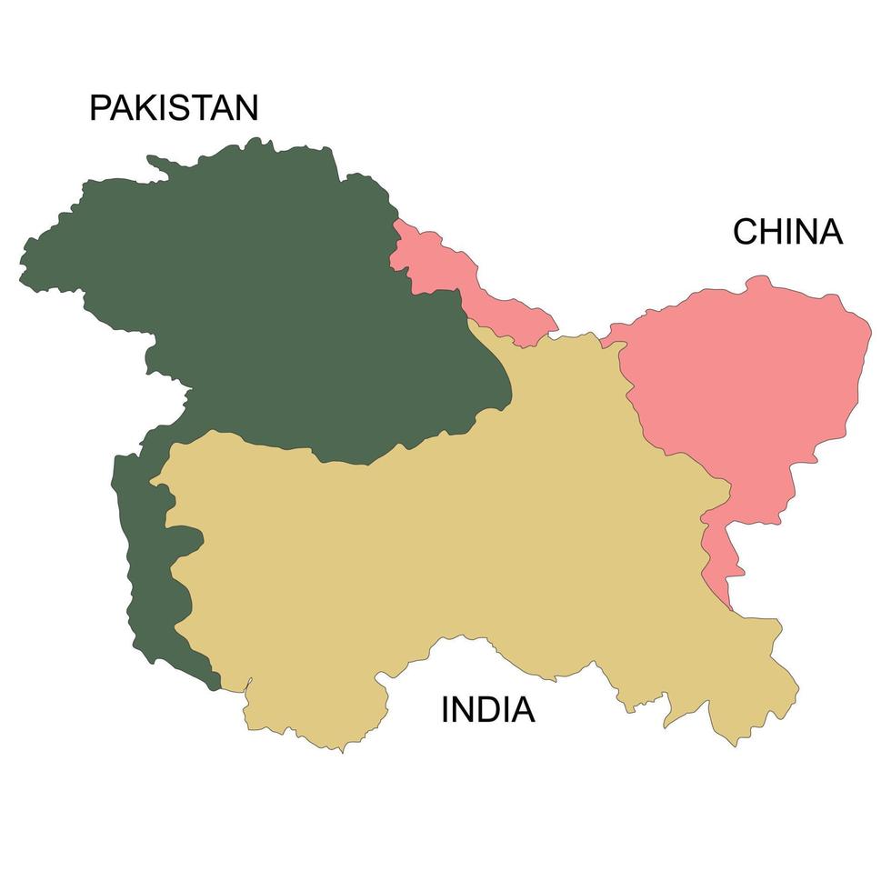 Map of Kashmir is a geographical region vector