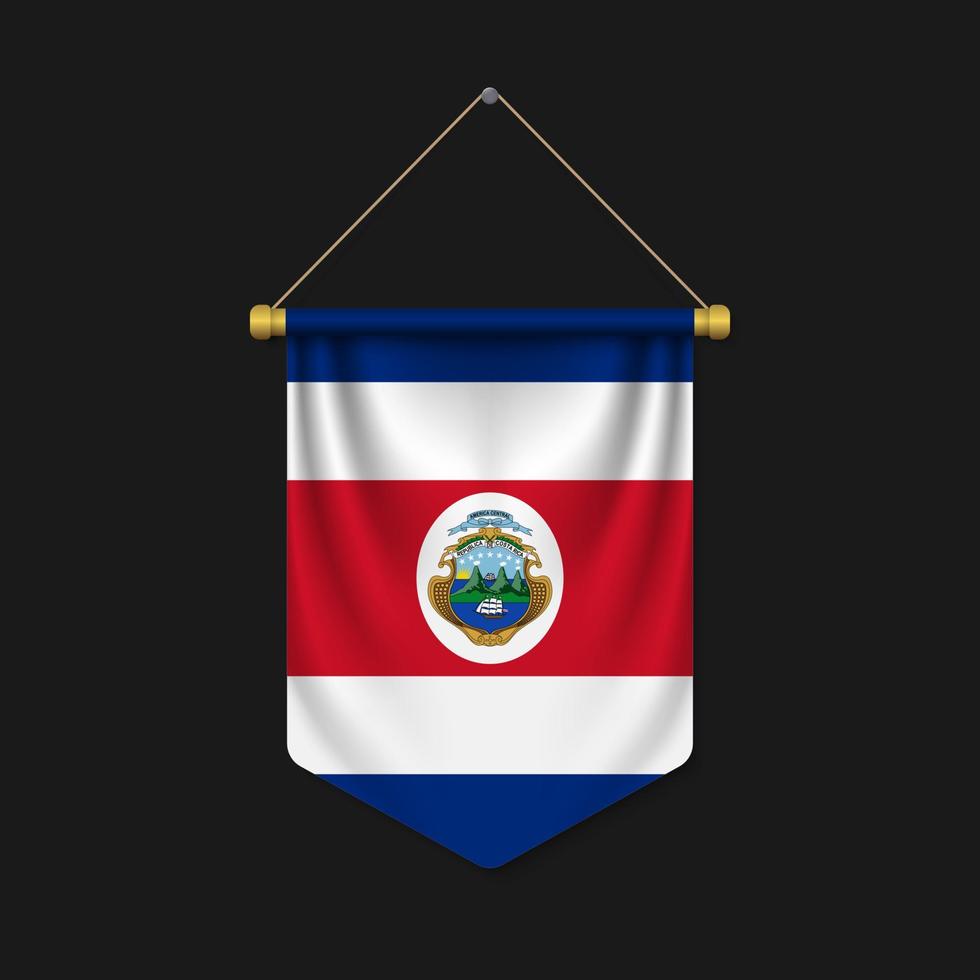 3d realistic pennant with flag vector