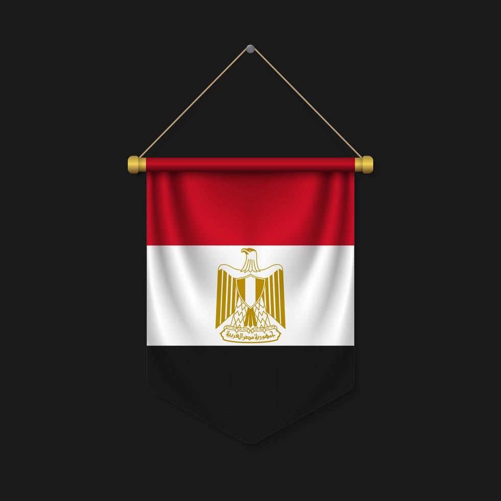 3d realistic pennant with flag vector